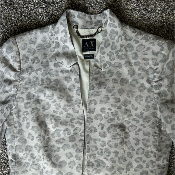 Armani Exchange animal printed women’s linen blend blazer size 4 - Picture 8 of 13